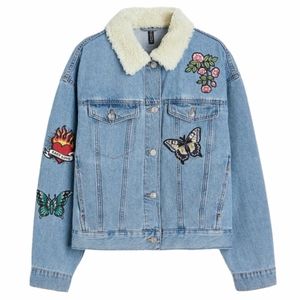 Retro 90's Denim Applique Trucker Jacket